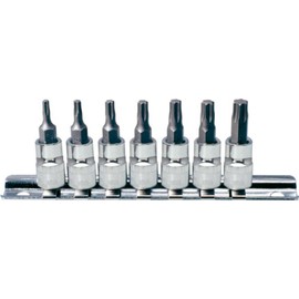 KS Tools 918.1558 CHROME+ TX Bit Socket Set, 7 Pieces, 1/4-Inch
