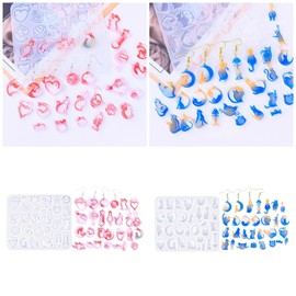 YZYDF Resin Earring Pendant Silicone Molds for Crafting Moon Cats Heart Jewelry Resin Art Supplies Jewelry Hand-Making Molds