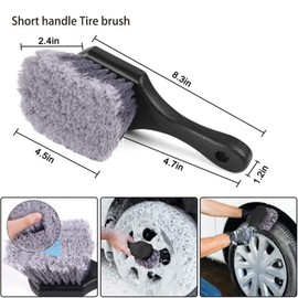 FUKWUNTO Motorcycle Cleaning Kit 11pcs to Clean Motorcycle Engine Tires Mudguard,Rims,Frame with Hard Reach Brush, Microfiber Mitt, Detailing Tools, Drying Towel