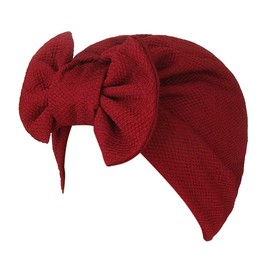 beauty YFJH Womens Bowknot Stretch Hijab Turban Headwear Cap (Wine)