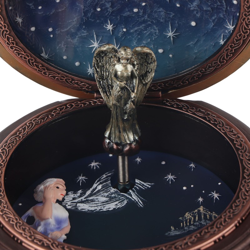 Vintage Music Box with 12 Constellations Rotating Goddess Twinkling LED