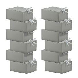 HUAPRINT Gery Gift Boxes with Lids, 8x8x4 inches,Bridesmaid Proposal Box,12 Sets,Kraft Paper Boxes for Wedding,Graduations,Father's Day,Anniversaries,Grooms Gifts,Present,Birthday