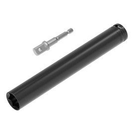 FOCMKEAS 1/2 Inch Drive Socket Accessory Set, 24mm(15/16-Inch) Deep 6-Point Impact Socket 8 Inch Length and 1/4 Inch Hex Shank Adapter, Heat-Treated CR-V Deep Impact Socket Kit