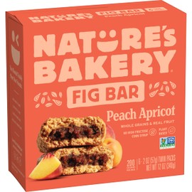 Nature's Bakery Whole Wheat Fig Bars, Peach Apricot, Vegan Snacks, Non-GMO (6 Count of 2 Ounce Bars), 12 Ounce