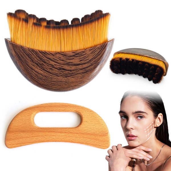 Facial Contour Brush for Jawline Sculpting,Ergonomic Design for Puffiness Relief