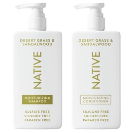 Native Desert Grass & Sandalwood Shampoo and Conditioner Contain Naturally Derived Ingredients | All Hair Types, Color & Treated, Fine to Dry Damaged, Sulfate & Dye Free - 2-Pack