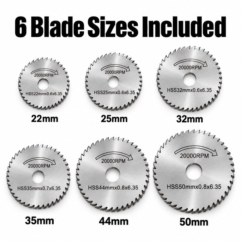 6Pcs HSS Circular Saw Blade Set – Rotary Tool Cutting