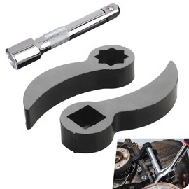 MLY 3 PC Pry Bar Wrench Adapter, Chrome Vanadium Steel Multi-Tool Conversion, Ergonomic Grip Universal Fit for Ratchets & Breaker Bars, Compact Corrosion Resistant Design (1/4" to 1/2")