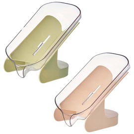 Seifenschale mit Drainage,Kunststoff-Seifenhalter,Duschseifenschale, Seifenhalter Wandmontage,SeifenschalenOhne Bohren,Geeignet für Badezimmer,Küche,Einfache Reinigung (2 Stück Grün und Gelb)