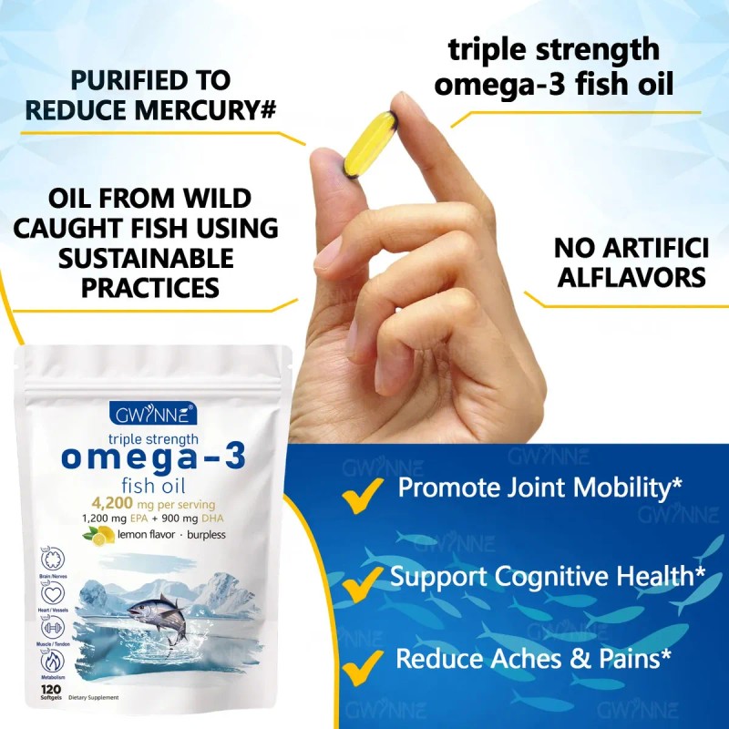 Gwynne Omega 4200mg Bacalao Aguas Profundas Ártico Noruego Que Contienen