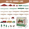 Wondertoys 456Pcs Big Villa Wooden Log Set Real Wood Logs