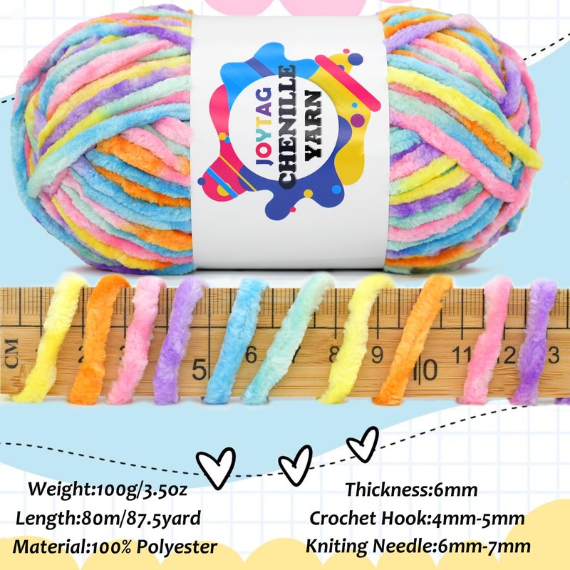 Velvet Chenille Yarn for Crocheting White Coffee Fluffy Plush Thick