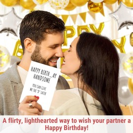 Funny Birthday Card for Husband Boyfriend Him, Valentine's Day Greeting Card, Birthday Decorations & Gifts for Men, Best Mens Happy Bday Handsome Gifts Ideas 2025, Include Kraft Envelope & Sticker