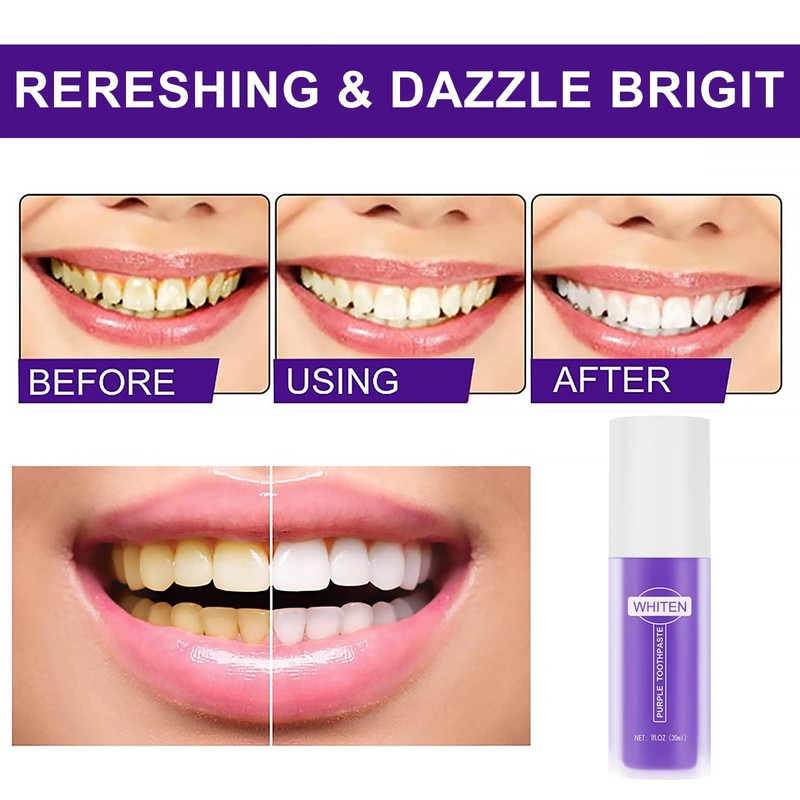 Herosmile v34 Colour Correction Serum Toothpaste Purple Toothpaste White Teeth