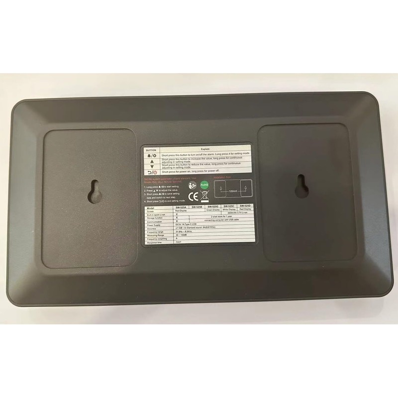 TestHelper SW-525B Sound Level Meter Tester 30-130db,9.6in Screen LCD Display