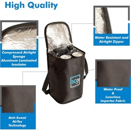 Camp&Fire 6 Litre Small Cooler Bag. Insulated Thermal Bag with Shoulder Strap. Keep Warm & Cold, Leakproof, Lightweight Can Bottle Cooler. Perfect for Camping, Picnic, Beach, Travel. (Black)