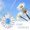 TANGPOET Daisy Necklace Gifts for Women 925 Sterling Silver Blue