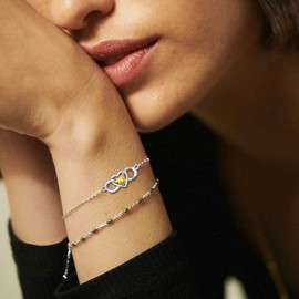ChicSilver Infinity Heart Bracelet for Women 925 Sterling Silver Dainty Cubic Zirconia CZ Created Yellow Topaz Bracelet November Birthstone Jewelry Birthday Gifts
