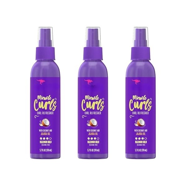 Miracle Curls Refresher Spray Gel for Curly Hair, Max Hold,