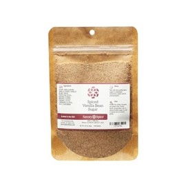 Savory Spice Spiced Vanilla Bean Sugar - Warm-Spiced Vanilla Sugar Blended with Cinnamon, Allspice, Mace & Cardamom (1/2 Cup Bag - Net: 3.25 oz)
