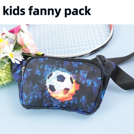 LEDAOU LEDAOU Kids Fanny Pack Belt Bag Boys Crossbody Bag Hip Pack Boys Bum Bag Lightweight Chest Bag Small Travel Essential for Casual Running Traveling Hiking Gifts (Blue Soccer)