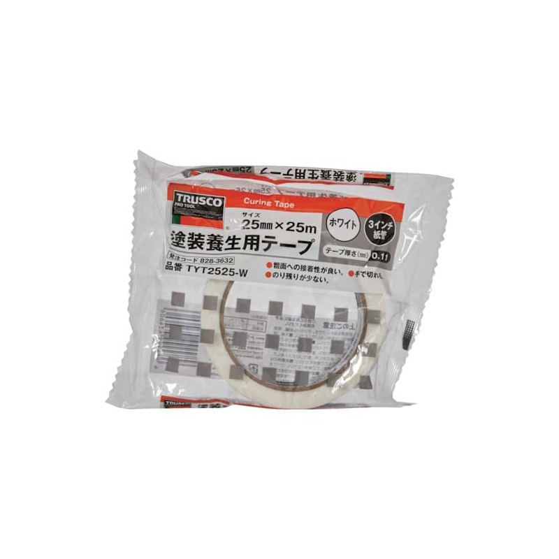 TRUSCO TYT2525-W Paint Curing Tape, White, 25x25