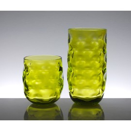 QG Clear Colorful Acrylic Plastic 14 & 22 oz. Cup Drinking Glass Tumbler Set of 8 Green