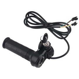 Full Twist Throttle Ebike Grip with 2 Keys,Rubber Ebike Throttle for Speed Control,Universal Electric Bike Throttles Bike Accessories for Electric Bicycle Scooters Trikes