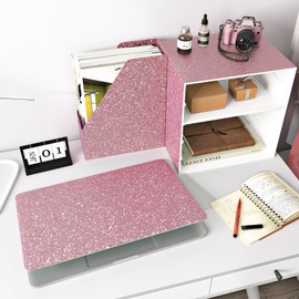 WESTICK Dreamy Pink Glitter Wallpaper for Girls Bedroom Thick Pink Peel and Stick Wallpaper Self Adhesive Removable Glitter Contact Paper for Walls Bathroom Dresser Showcase Tables DIY 12" x 80"