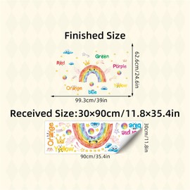 Rainbow Colour Learning Wall Decals - Peel and Stick Color Words Educational Wall Stickers, Removable Baby Nursery Kids Room Daycare Playroom Classroom Wall Decor