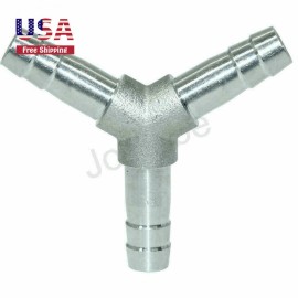 sashow Stainless Steel 5/16" Hose Barb 3 Way Y Shaped Union Home Brew Fitting