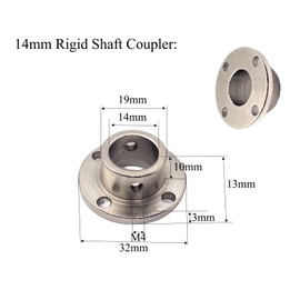 4 Pcs 14mm Rigid Shaft Couplers, Metal Bearing Fittings Guide Coupler Motor Connector DIY Model Accessory with Allen Wrench and Locking Screws