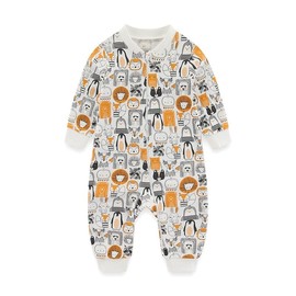 Chamie Baby Sleepsuit Romper for Baby Boys and Girls,Double Zipper and Neck Protection,Sleeping and Playing, 3-6 Months,Color 4