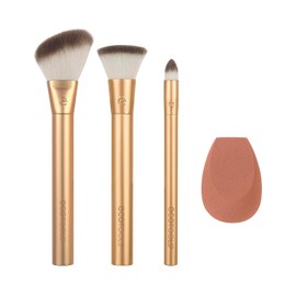 ECOTOOLS, Face + Blend Sculpt Set, Kit de Maquillaje con 3 Brochas y Esponja, para Base, Iluminador y Sombras