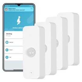 MOES WiFi Motion Sensor - Wireless Motion Sensor for Smart Home Security, No Hub Required, Compatible with Smart Life/Tuya App, Alexa, Pack of 4
