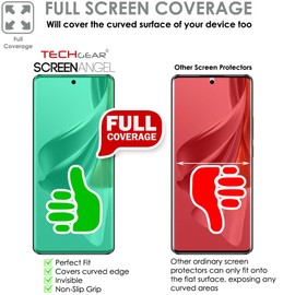 TECHGEAR Screen Protector fits Oppo Reno 10 5G [Screen Angel Edition] [Case Friendly] [Bubble Free] [FULL Screen Coverage] HD Clear Flexible TPU Film