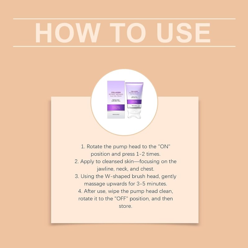Crema facial reafirmante con Gua Sha, colágeno y retinol –