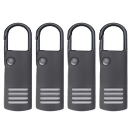 Desenda 4 PCS Clip on Zipper Pull Replacements Metal Zipper Handle Mend Fixer Zip Repair Tab for Luggage, Suitcases, Backpacks, Jackets, Coats, Boots (Black)