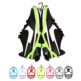 Shoe Holster For Backpack with Clip Hanger. Footwear Holder with Carabiner for Sneakers, Cleats, Bowling, Soccer, Basket, Football, Travel, Outdoors, Sports (Yellow Neon Glow In the Dark, L)