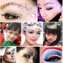 1Sheet(91PCS) 5MM/8MM/10MM/12MM Assorted Size Self-Adhesive Craft Jewels Flatback Rhinestone Crystal Gems Stickers for Crafts Body Eyes Nail Makeup Festival Carnival (Purple)