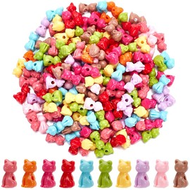 SUNNYCLUE 1 Bag About 206Pcs Random Colors Acrylic Cat Beads Animal Beads Bulk Large Plastic Colorful Kitty Novelty Cute Cats Pet Animals Bead for jewellery Making Beads Supplies DIY Crafts Bracelet