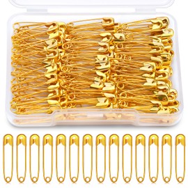 ENCHOL 150 Pcs Gold Safety Pins, 0.7inch (18mm) Small Safety Pins for Clothes, Safety Pin Heavy Duty for Arts, Crafts, DIY Jewellery and Sewing