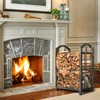Amagabeli Fireplace Log Rack with 4 Tools 74 x 40