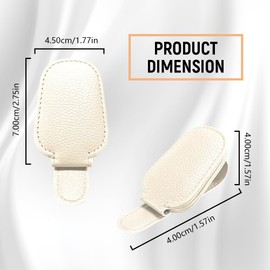 RGOAANC 2PCS Sunglasses Holders for Car Visor, Car Sun Visor Clips, Magnetic Glasses Holder and Ticket Card Clip, Car Accessories Eyeglass Holder Suitable for Different Size Eyeglasses (Off-White)