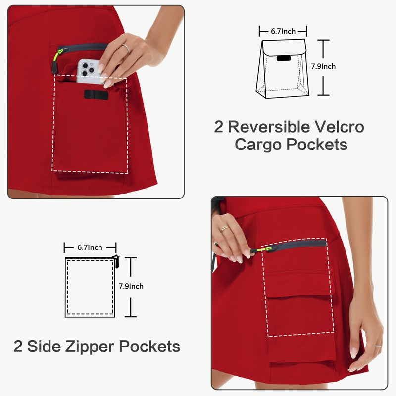 MIVEI - Falda tipo cargo para mujer, con bolsillos con