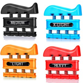 4 Pieces Finger Strengthener Hand Exerciser Spring Exerciser Finger Practice Tool for Guitar Rock Climbing Training and Physical Therapy