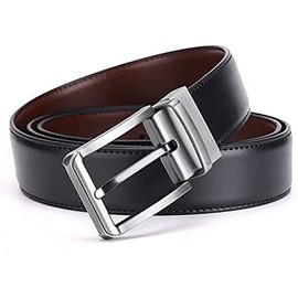 Mens Reversible Leather Belt, Wetoper Leather Belts for men 1.3" Wide with Rotated Buckle, Great for Jeans,Casual & Business Work (blcak & brown, waist size37-40 inch)…
