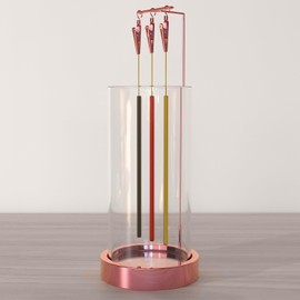 ChangWanna Incense Holder Ash Catcher - Upside Down Glass Incense Holder for Sticks, Reverse Inverted Anti Ash No Mess Insence-Stick Holder, Modern Metal Vertical Burner for Room Decor, Rose Gold
