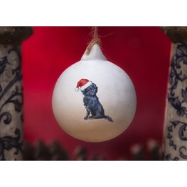 Image Industry Labradoodle Black Ceramic Bauble - Tree Decoration - Christmas Decorations Dog Gift - Dog Lovers