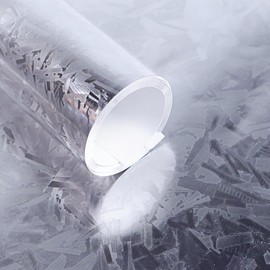 Lypumso Forged Carbon Fiber Vinyl Wrap, Gloss Holograpgic Chrome Mirror Car Wrap Vinyl DIY Auto Sticker Decal Film Sheet with Bubble Free Air Release (Silver, 1ft x 5ft)